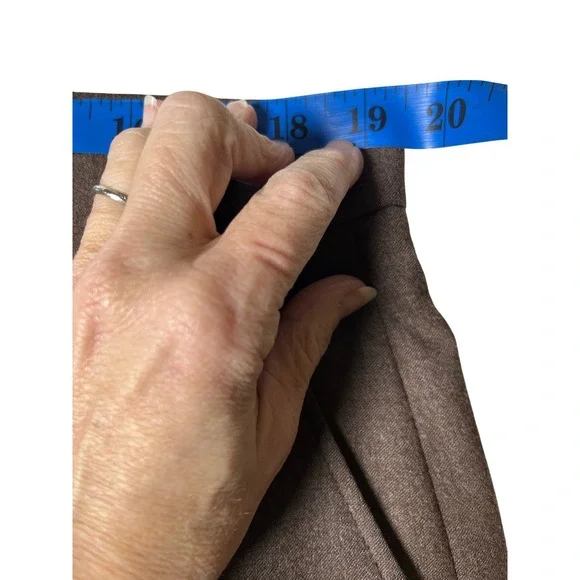 Heritage Wool Cashmere Dress Trousers‎ Brown Cuffed Cortina Mens 38
